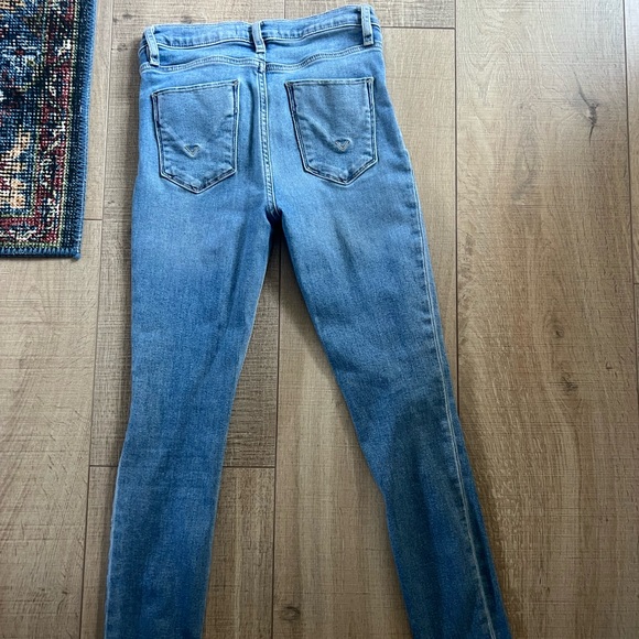 Hudson Nordstrom Women's Nico Skinny Blue Distressed Fraying Holes Jeans 25 S - Picture 5 of 6